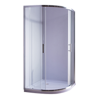 100 x 100cm Rounded Sliding 6mm Curved Shower Screen with Base in Chrome