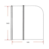 180 Degree Pivot Door 6mm Safety Glass Bath Shower Screen 1200x1400mm By Della Francesca