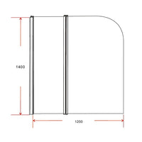 180 Degree Pivot Door 6mm Safety Glass Bath Shower Screen 1200x1400mm By Della Francesca