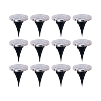 12x Solar Powered LED Buried Inground Recessed Light Garden Outdoor Deck Path