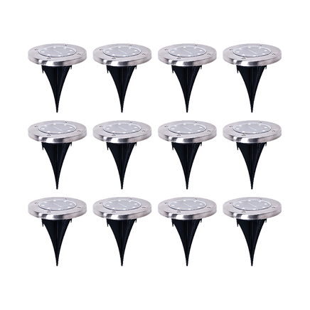12x Solar Powered LED Buried Inground Recessed Light Garden Outdoor Deck Path