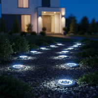 12x Solar Powered LED Buried Inground Recessed Light Garden Outdoor Deck Path