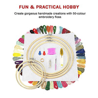 Embroidery Starter Kit Cross Stitch Kit DIY Hand Craft Stitch 50 Colour Kit