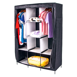 Large Portable Clothes Closet Canvas Wardrobe Storage Organizer with Shelves