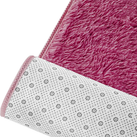 Large Shag Rug – Soft 200x140cm Burgundy Floor Rug with Anti-Slip Backing