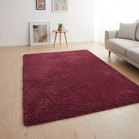 230x160cm Floor Rugs Large Shaggy Rug Area Carpet Bedroom Living Room Mat - Burgundy
