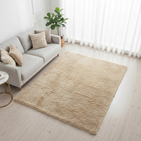 230x160cm Floor Rugs Large Shaggy Rug Area Carpet Bedroom Living Room Mat - Beige