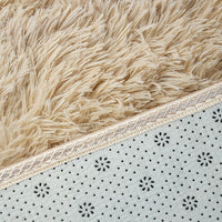 230x200cm Floor Rugs Large Shaggy Rug Area Carpet Bedroom Living Room Mat - Beige