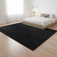 200x140cm Floor Rugs Large Shaggy Rug Area Carpet Bedroom Living Room Mat - Black