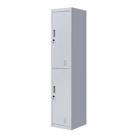 2-Door Vertical Locker for Office Gym Shed School Home Storage