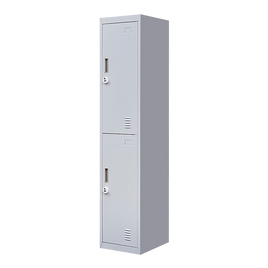 2-Door Vertical Locker for Office Gym Shed School Home Storage