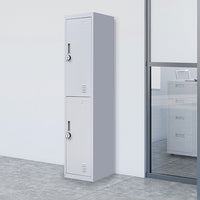 2-Door Vertical Locker for Office Gym Shed School Home Storage