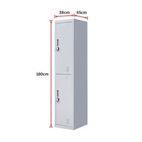 2-Door Vertical Locker for Office Gym Shed School Home Storage