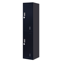 2-Door Vertical Locker for Office Gym Shed School Home Storage