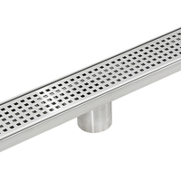 800mm Bathroom Shower Stainless Steel Grate Drain w/Centre outlet Floor Waste