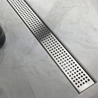 1000mm Bathroom Shower Stainless Steel Grate Drain w/Centre outlet Floor Waste Square Pattern