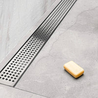 1200mm Bathroom Shower Stainless Steel Grate Drain w/Centre outlet Floor Waste Square Pattern
