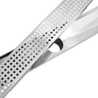1200mm Bathroom Shower Stainless Steel Grate Drain w/Centre outlet Floor Waste Square Pattern