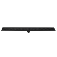 900mm Bathroom Shower Black Grate Drain w/Centre outlet Floor Waste Square Pattern