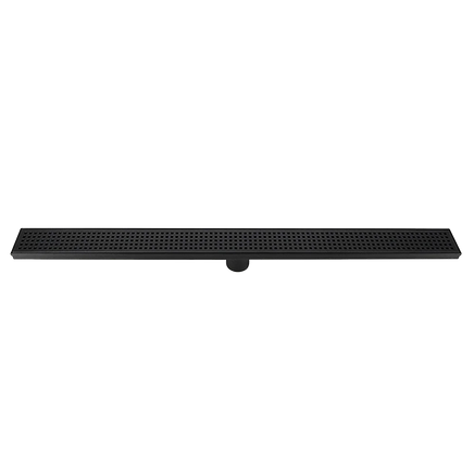 900mm Bathroom Shower Black Grate Drain w/Centre outlet Floor Waste Square Pattern