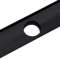 900mm Bathroom Shower Black Grate Drain w/Centre outlet Floor Waste Square Pattern