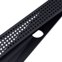 900mm Bathroom Shower Black Grate Drain w/Centre outlet Floor Waste Square Pattern