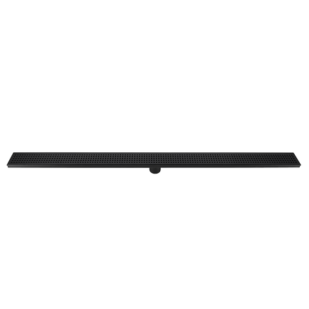 1200mm Bathroom Shower Black Grate Drain w/Centre outlet Floor Waste Square Pattern