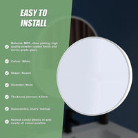 90cm Round Wall Mirror Bathroom Makeup Mirror by Della Francesca