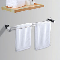 Double Classic Chrome Towel Bar Rail Bathroom