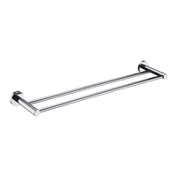 Double Classic Chrome Towel Bar Rail Bathroom