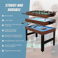 4FT 3-in-1 Games Foosball Soccer Hockey Pool Table