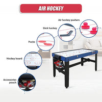 4FT 12-in-1 Combo Games Tables Foosball Soccer Basketball Hockey Pool Table Tennis