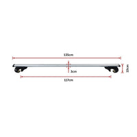 Universal Car Top Roof Rail Rack Cross Bar Aluminium Lockable 1350MM
