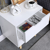 Wooden Bedside Table 2 Drawers Cabinet Storage Night Stand