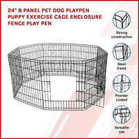 24" 8 Panel Pet Dog Playpen Puppy Exercise Cage Enclosure Fence Play Pen