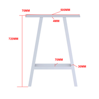 2x Rustic Dining Table Legs Steel Industrial Vintage 71cm - White