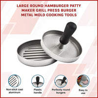 Large Round Hamburger Patty Maker Grill Press Burger Metal Mold Cooking Tools