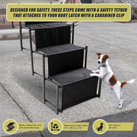 Folding Dog Car Boot Steps Ladder Lightweight Strong Pet Stairs