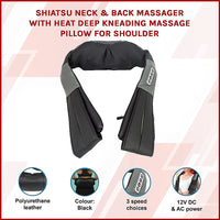 Shiatsu Neck & Back Massager with Heat – Deep Kneading Massage Pillow for Shoulders