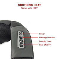 Shiatsu Neck & Back Massager with Heat – Deep Kneading Massage Pillow for Shoulders