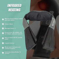 Shiatsu Neck & Back Massager with Heat – Deep Kneading Massage Pillow for Shoulders