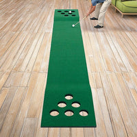 Golf Beer Pong Game Toy Set Green Golf Putting Matt with 2 Putters, 6 Balls