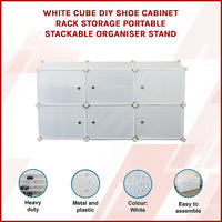 White Cube DIY Shoe Cabinet Rack Storage Portable Stackable Organiser Stand