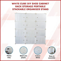 White Cube DIY Shoe Cabinet Rack Storage Portable Stackable Organiser Stand