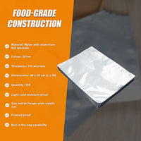 100x Food Vacuum Bags Pouch Foil Aluminum Storage Bags Heat Seal 30x40cm