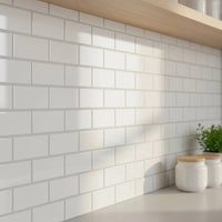 Tiles 3D Peel and Stick Wall Tile Subway White (30 x 30cm x 10 sheets)