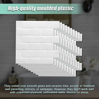 Tiles 3D Peel and Stick Wall Tile Subway White (30 x 30cm x 10 sheets)