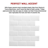 Tiles 3D Peel and Stick Wall Tile Subway White (30 x 30cm x 10 sheets)