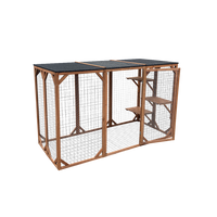 180cm Large Cat Enclosure Wooden Outdoor Cage with 3 Platforms