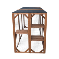 180cm Large Cat Enclosure Wooden Outdoor Cage with 3 Platforms